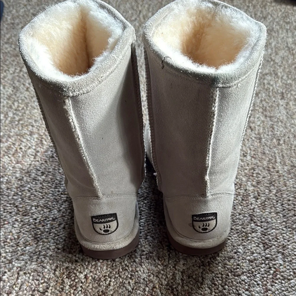 BearPaw Cream Mid-Calf Shearling Winter Boots